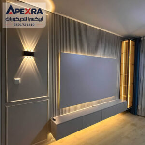 تنسيق بديل خشب مع فوم باضاءة ليد جميلة