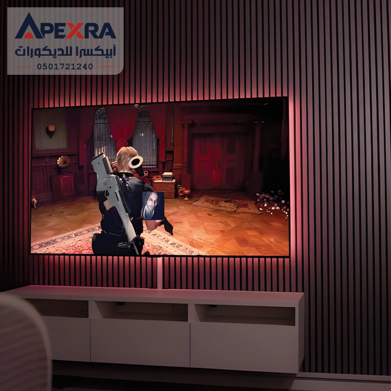 خلفيات تلفزيون حديثة بديل خشب