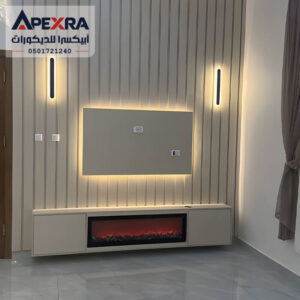 ديكور بديل خشب لون بيج من مؤسسة أبيكسرا للديكور